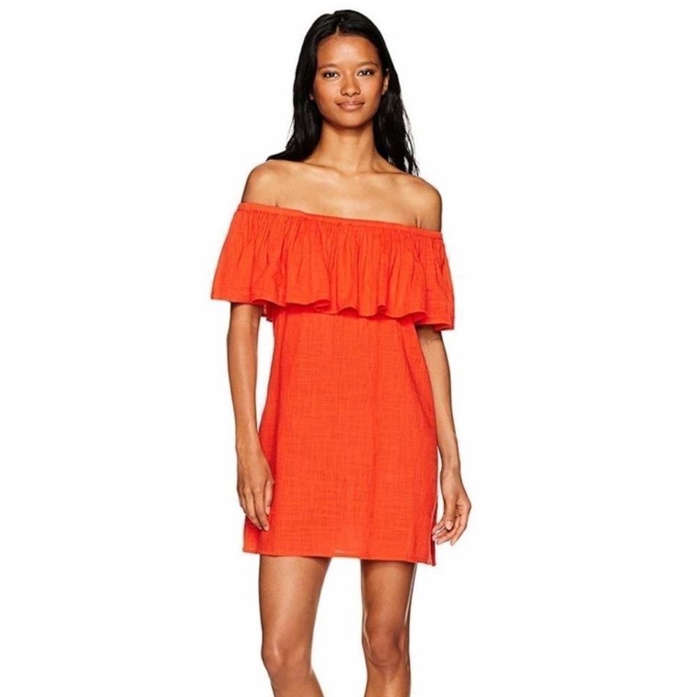 Billabong Mi Bonita Orange off Shoulder Dress S/P